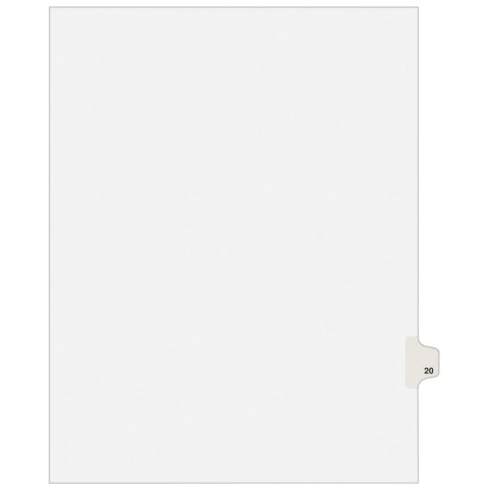 Picture of Avery Individual Legal Dividers Avery Style, Letter Size, Side Tab #20, White Dividers/White Tabs