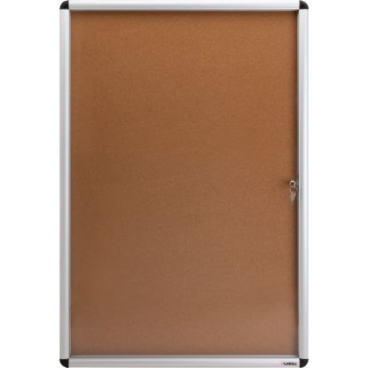 Picture of Lorell Enclosed Cork Bulletin Board, 36in x 24in, Silver Aluminum Frame