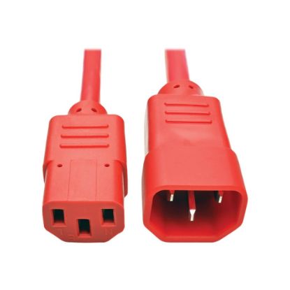 Picture of Eaton Tripp Lite Series PDU Power Cord, C13 to C14 - 10A, 250V, 18 AWG, 2 ft. (0.61 m), Red - Power extension cable - IEC 60320 C14 to power IEC 60320 C13 - AC 100-250 V - 10 A - 2 ft - red