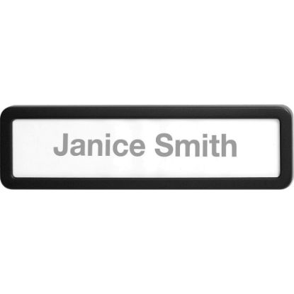 Picture of Lorell Recycled Cubicle Nameplate - 1 Each - 0.9in Width x 2.7in Height - Wall - Plastic - Black