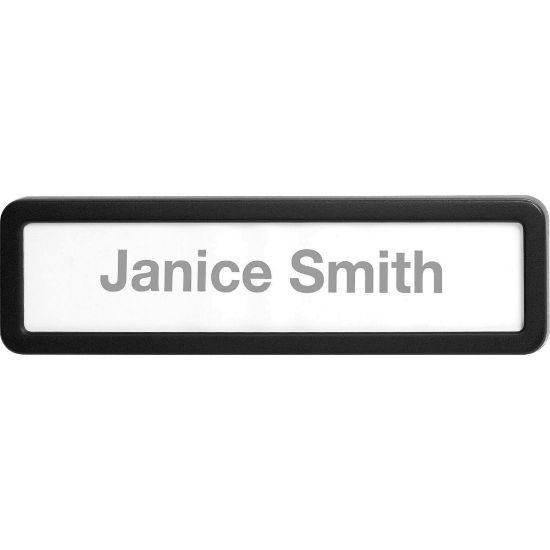 Picture of Lorell Recycled Cubicle Nameplate - 1 Each - 0.9in Width x 2.7in Height - Wall - Plastic - Black