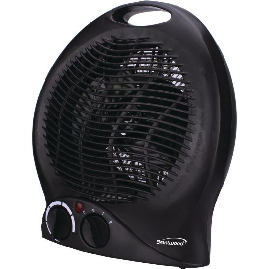 Picture of Brentwood H-F301BK Convection Heater - 750 W to 1500 W - 2 x Heat Settings - 1500 W - Indoor - Portable - Black