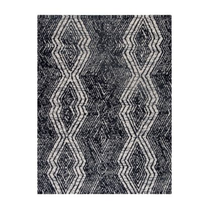 Picture of Anji Mountain Smiljan Rug'd Chair Mat, 1/4inH x 36inW x 48inD, Black/White