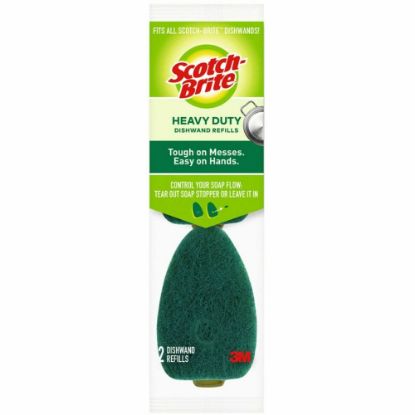 Picture of Scotch-Brite Dishwand Refills, 2-15/16in x 2-1/4in, Green, Pack of 2