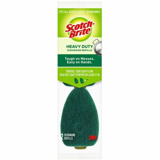 Picture of Scotch-Brite Dishwand Refills, 2-15/16in x 2-1/4in, Green, Pack of 2