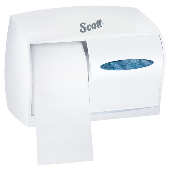 Picture of Kimberly-Clark Coreless Double-Roll Bathroom Tissue Dispenser, 12 1/8in x 9in x 6 7/8in, White