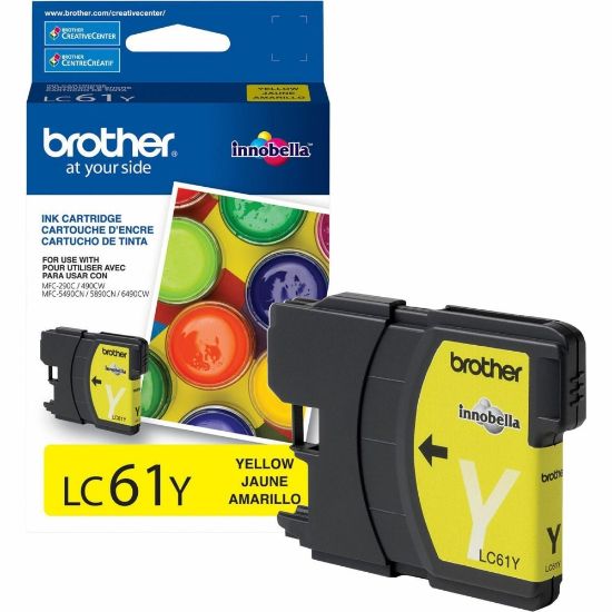 Picture of Brother LC61Y Original Ink Cartridge - Inkjet - 325 Pages - Yellow - 1 Each