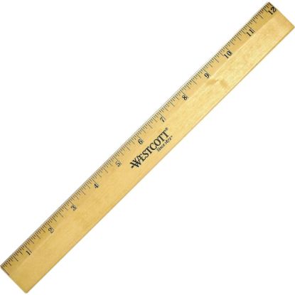 Picture of Westcott Wood Ruler, Single Edge, 12in