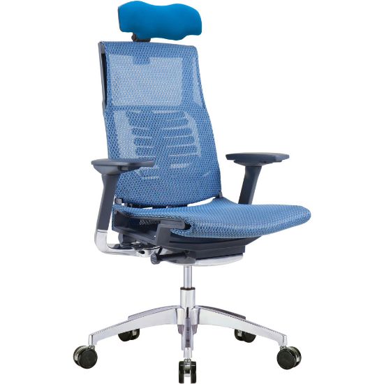 Picture of Raynor Powerfit Ergonomic Mesh High-Back Executive Office Chair, Blue/Black