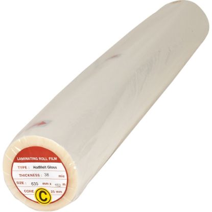 Picture of Business Source Glossy Surface Laminating Roll Film - Laminating Pouch/Sheet Size: 25in Width x 500 ft Length x 1.50 mil Thickness - for Document - Clear - 2 / Box