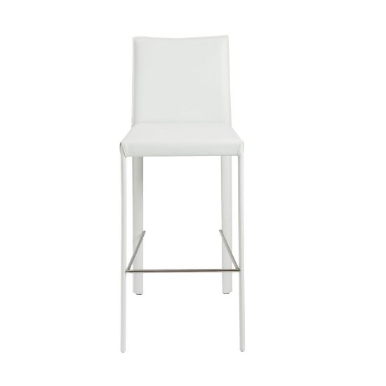 Picture of Eurostyle Hasina Regenerated Leather Bar Stools, White, Set Of 2 Stools