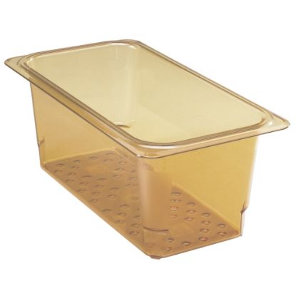 Picture of Cambro H-Pan High-Heat GN 1/3 Colander Pans, 5inH x 6-15/16inW x 12-3/4inD, Amber, Pack Of 6 Pans