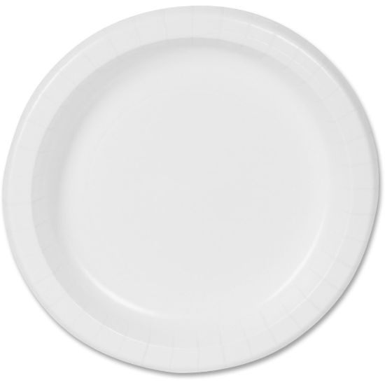 Picture of Dixie Basic 8-1/2in Lightweight Paper Plates by GP Pro - Microwave Safe - 8.5in Diameter - White - Paper Body - 125 / Pack