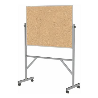 Picture of Ghent Reversible Cork Bulletin Board, 78 1/4in x 53 1/4in x 20in, Aluminum Frame With Silver Finish