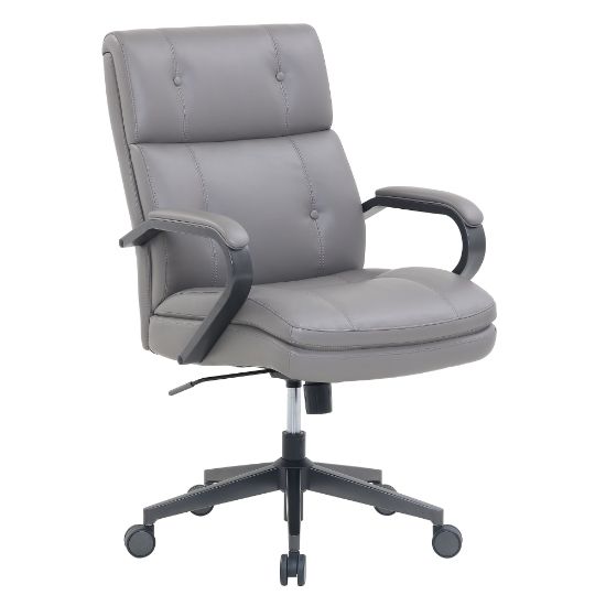 Picture of Serta SitTrue Belterra Faux Leather Mid-Back Manager Chair, Gray