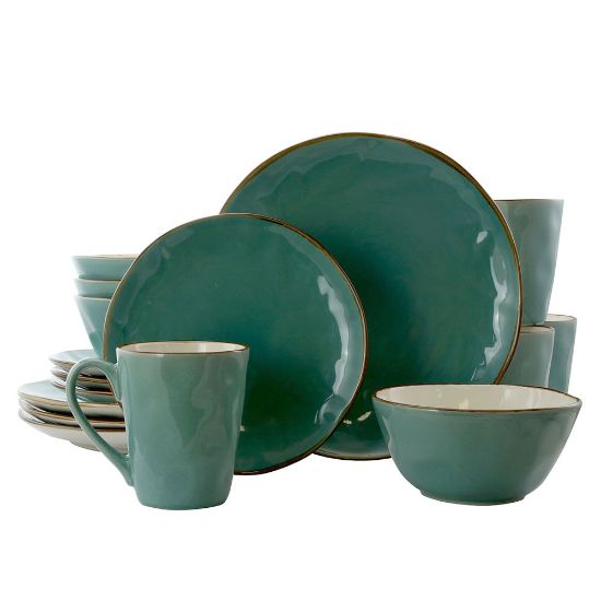 Picture of Elama 16-Piece Stoneware Dinnerware Set, Caribbean Tide