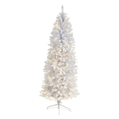 Picture of Nearly Natural Slim Artificial Christmas Tree, 6ft, White