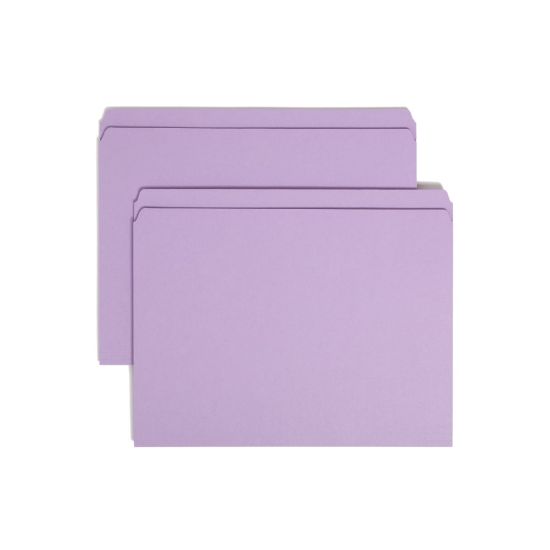 Picture of Smead File Folders, Letter Size, Straight Cut, Lavender, Box Of 100