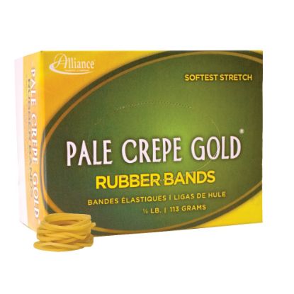 Picture of Alliance Rubber Pale Crepe Gold Rubber Bands In 1/4-Lb Box, #12, 1 3/4in x 1/16in, Box Of 963