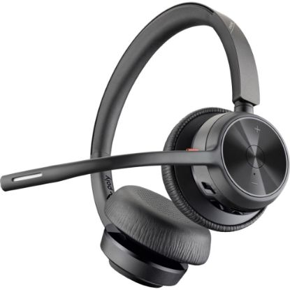 Picture of Poly Voyager 4320 USB-C Headset - Siri, Google Assistant - Stereo, Mono - USB Type C - Wired/Wireless - Bluetooth - 298.6 ft - 20 Hz - 20 kHz - On-ear, Over-the-head - Binaural - Supra-aural - 4.92 ft Cable