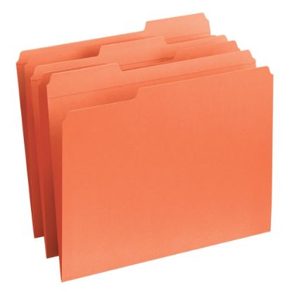 Picture of Smead 1/3-Cut 2-Ply Color File Folders, Letter Size, Orange, Box Of 100