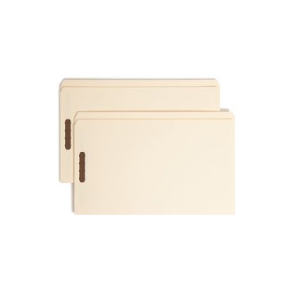 Picture of Smead Manila Reinforced Tab Fastener Folders With Two Fasteners, Straight Cut, Legal Size, Pack Of 50