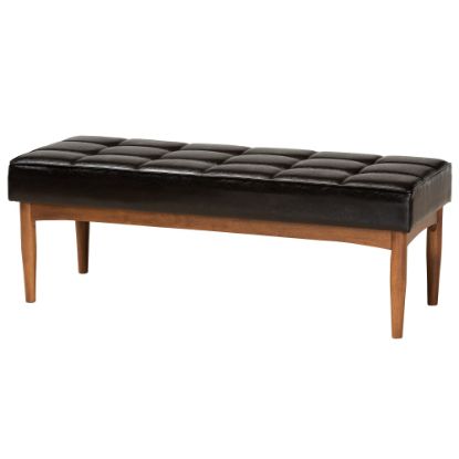 Picture of Baxton Studio Sanford Dining Bench, Dark Brown/Walnut Brown