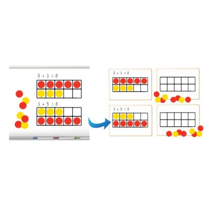 Picture of Dowling Magnets Ten Frames Magnet Math Set, 15in x 6 3/16in, Assorted, Grade 2 - Grade 7