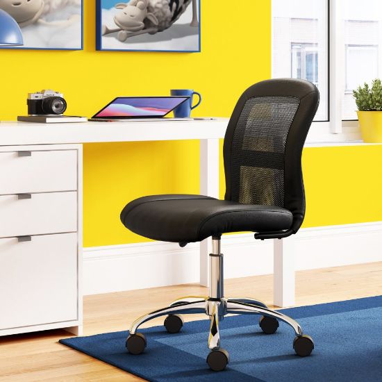 Picture of Serta Essentials Mid-Back Computer Chair, Ingenuity Black/Chrome