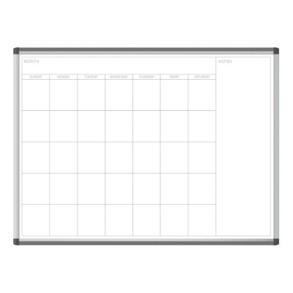 Picture of U Brands PINIT Magnetic Dry-Erase Monthly Calendar Board, 48in X 36in, Silver Aluminum Frame, Actual Size 47in X 35in (2903U00-01)