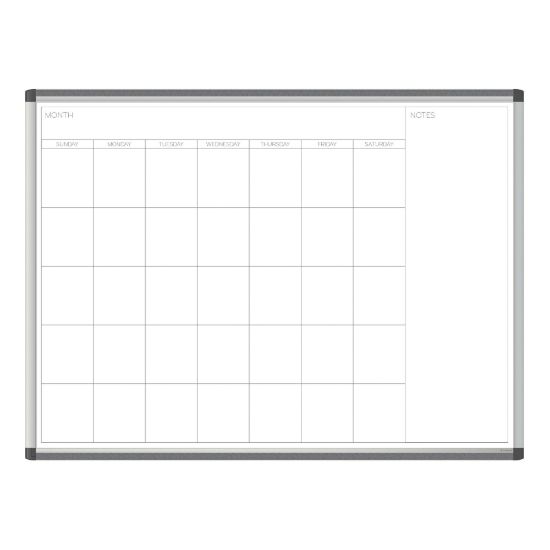 Picture of U Brands PINIT Magnetic Dry-Erase Monthly Calendar Board, 48in X 36in, Silver Aluminum Frame, Actual Size 47in X 35in (2903U00-01)