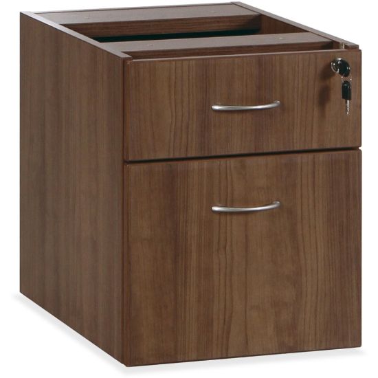 Picture of Lorell Essentials 16inW Vertical 2-Drawer Fixed Pedestal Box/File Cabinet For Computer Desk, Walnut