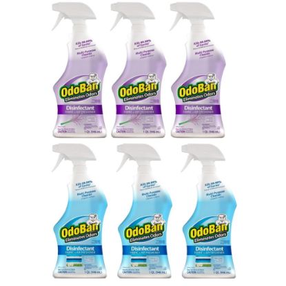 Picture of OdoBan Odor Eliminator Disinfectant Spray, Lavender And Fresh Linen Scent, 32 Oz, Case Of 6 Bottles