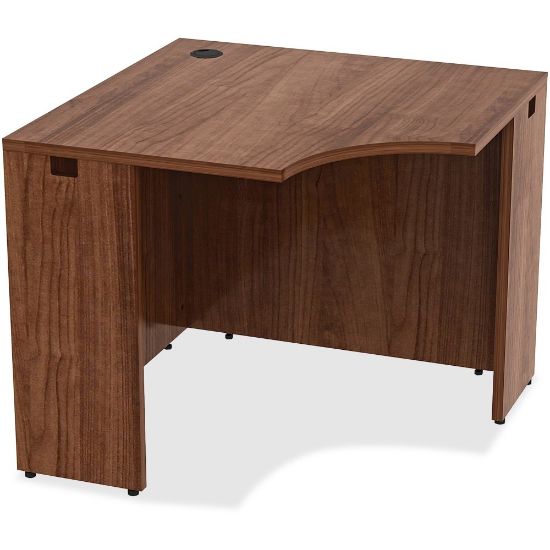 Picture of Lorell Essentials 34inW Corner Computer Desk, Walnut