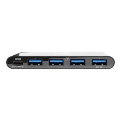 Picture of Eaton Tripp Lite series 4-Port USB C Hub Adapter w 4x USB-A & USB Type C PD Charging Black Thunderbolt 3 Compatible - Hub - 4 x SuperSpeed USB 3.0 + 1 x USB-C - desktop