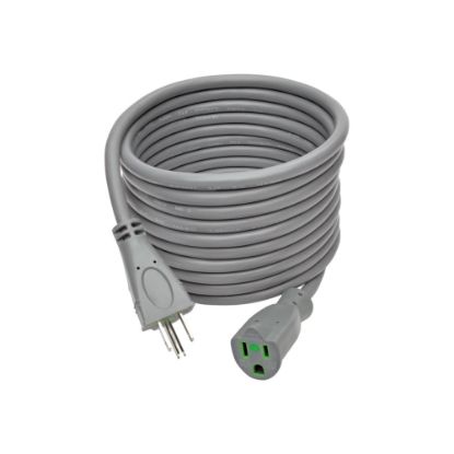 Picture of Eaton Tripp Lite Series Hospital-Grade Extension Cord, NEMA 5-15P to NEMA 5-15R - Green Dot, 15A, 125V, 14 AWG, 15 ft. (4.57 m), Gray - Power extension cable - NEMA 5-15R (R) to NEMA 5-15P (P) - AC 125 V - 15 A - 15 ft - molded - gray