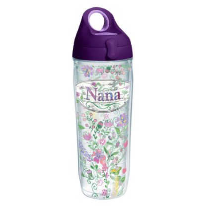 Picture of Tervis Hallmark Nana Floral Water Bottle With Lid, 24 Oz, Clear