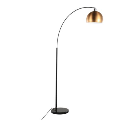 Picture of LumiSource March Floor Lamp, 74inH, Antique Brass Shade/Black Base