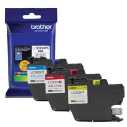 Picture of Brother LC3029 Cyan; Magenta; Yellow Super-High-Yield Ink Cartridges, Pack Of 3, LC30293PK