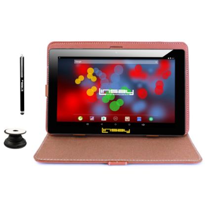 Picture of Linsay F10IPS Tablet, 10.1in Screen, 2GB Memory, 64GB Storage, Android 13, Brown