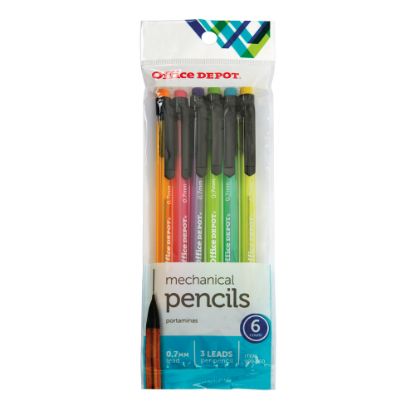 Picture of Office Depot Brand Mechanical Pencils, HB, 0.7mm, Assorted Barrel Colors, Pack Of 6