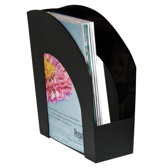 Picture of Office Depot Brand Arched Plastic Magazine File, 8 1/2in x 11in, Black