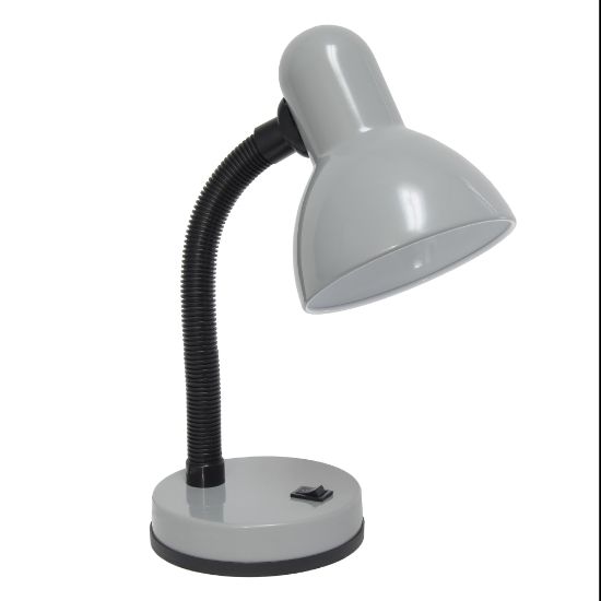 Picture of Simple Designs Basic Metal Desk Lamp, 13-7/8inH, Silver