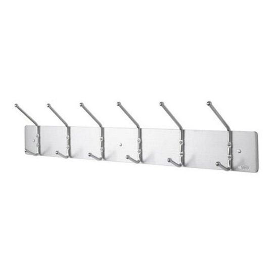 Picture of Safco 6-Hook Coat Rack, 7inH x 36inW x 3-3/4inD, Satin