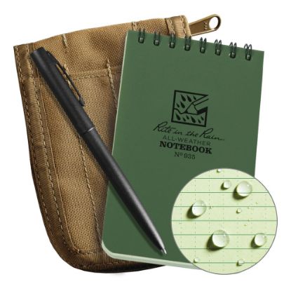 Picture of Rite In The Rain Pocket Top-Spiral Notebook Kit, 3in x 5in, Green