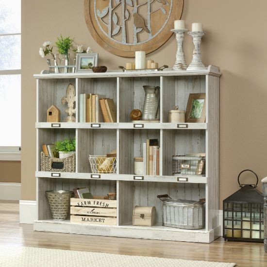 Picture of Sauder Barrister Lane 10-Cube Bookcase, White Plank