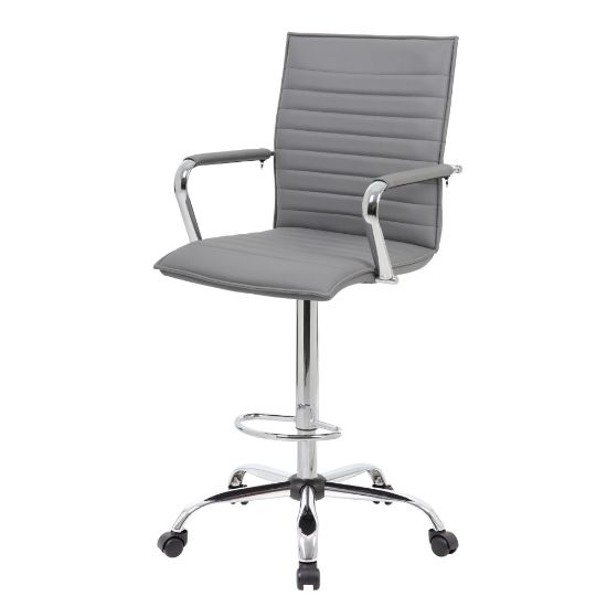 Picture of Boss Office Products Drafting Stool, Gray/Chrome