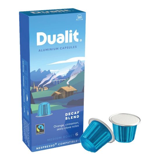 Picture of Dualit And Nespresso Compatible Aluminum Coffee NX Freshpacks, Decaffeinated Espresso, Carton Of 100