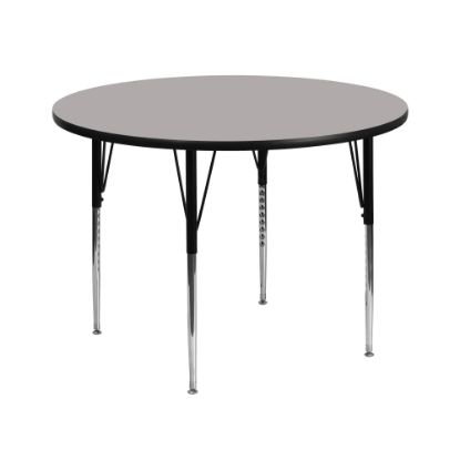 Picture of Flash Furniture 42ft" Round HP Laminate Activity Table With Standard Height-Adjustable Legs, Gray