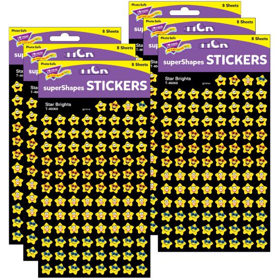 Picture of Trend superShapes Stickers, Star Brights, 800 Stickers Per Pack, Set Of 6 Packs